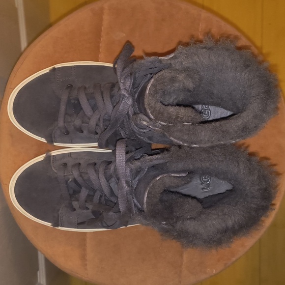 UGG Beven Genuine Shearling High Top Sneaker Size 7.5 - Picture 6 of 8